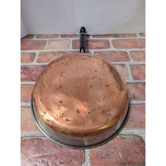 Vintage Revere Ware 9" Inch - 79 Copper Clad Bottom Skillet Sauté Pan ~ No Lid - Picture 7 of 7
